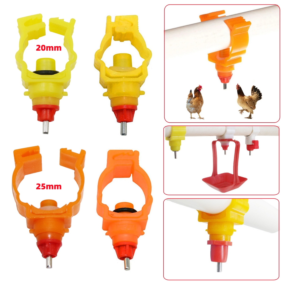 20mm 25mm Clamp-type Poultry N - đánh giá và giá Chicken Nipple Drinker